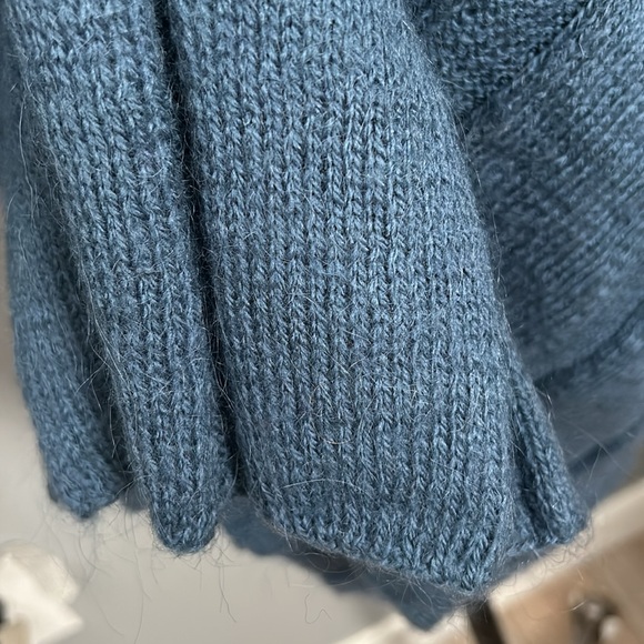 No brand blue wool knit a- line midi mock neck dress size small - Picture 11 of 13